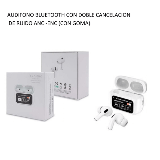 AUDIFONO BLUETOOTH CON DOBLE CANCELACION  DE RUIDO ANC -ENC (CON GOMA)