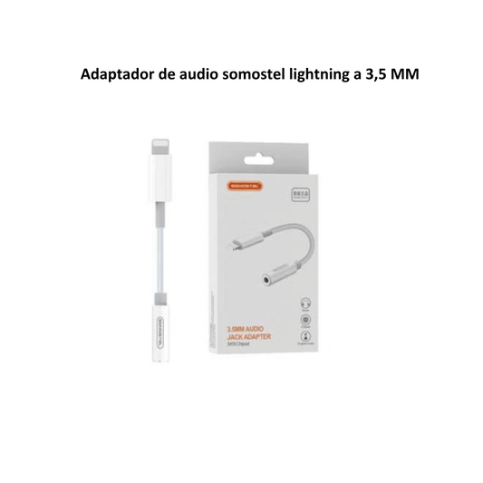 Adaptador de audio somostel lightning a 3,5 MM