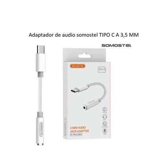 Adaptador de audio somostel TIPO C A 3,5 MM